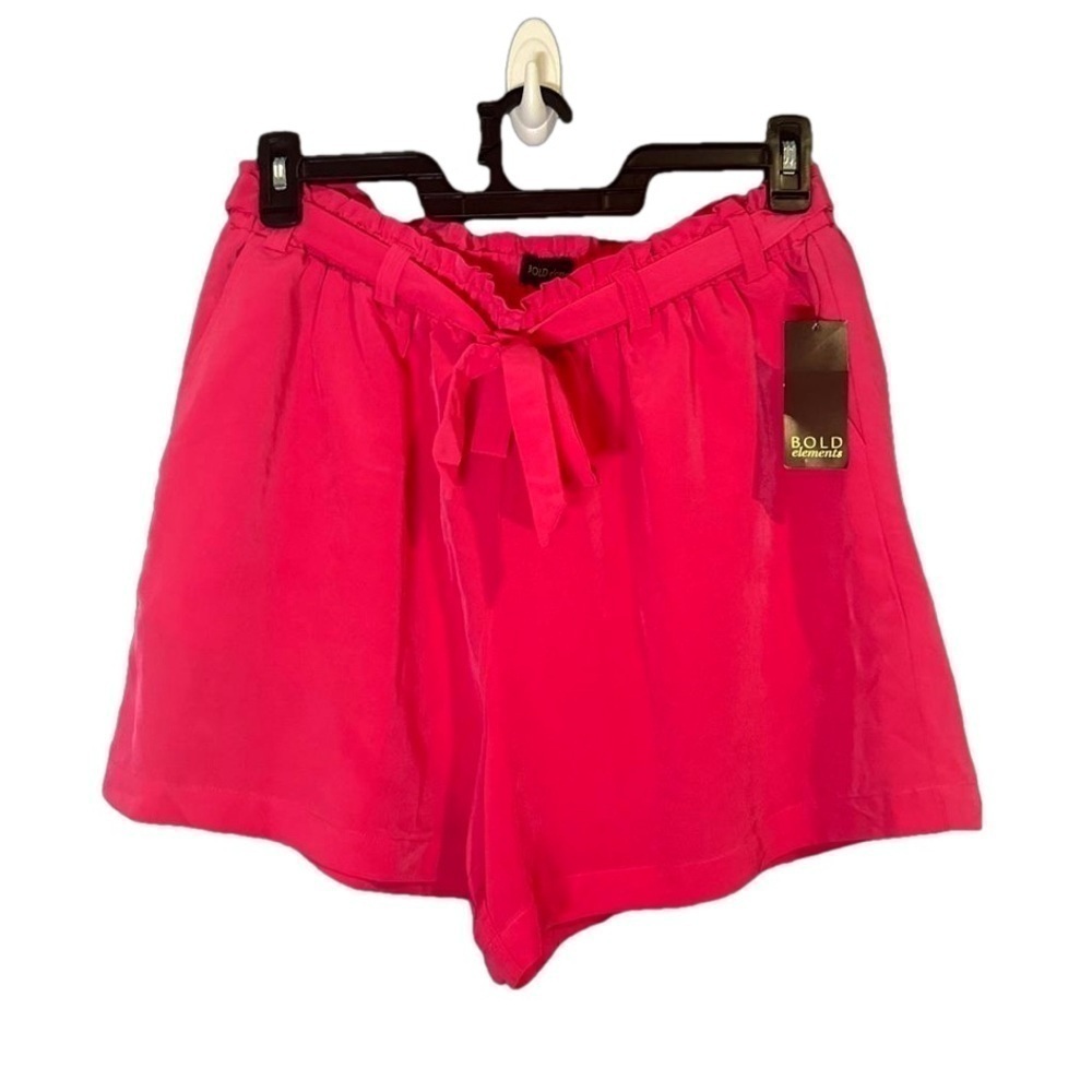 NWT BOLD ELEMENTS Size L Midrise Bright Raspberry Dressy Shorts
